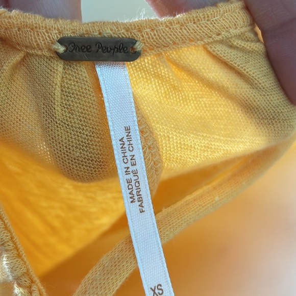 Free People orange lace asymmetric t-shirt - Picture 7 of 8